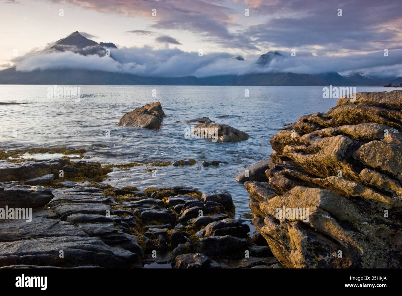 Elgol is a small village on the West coast of Skye, with stunnig views over to the Black Cuillin mountains. Stock Photo