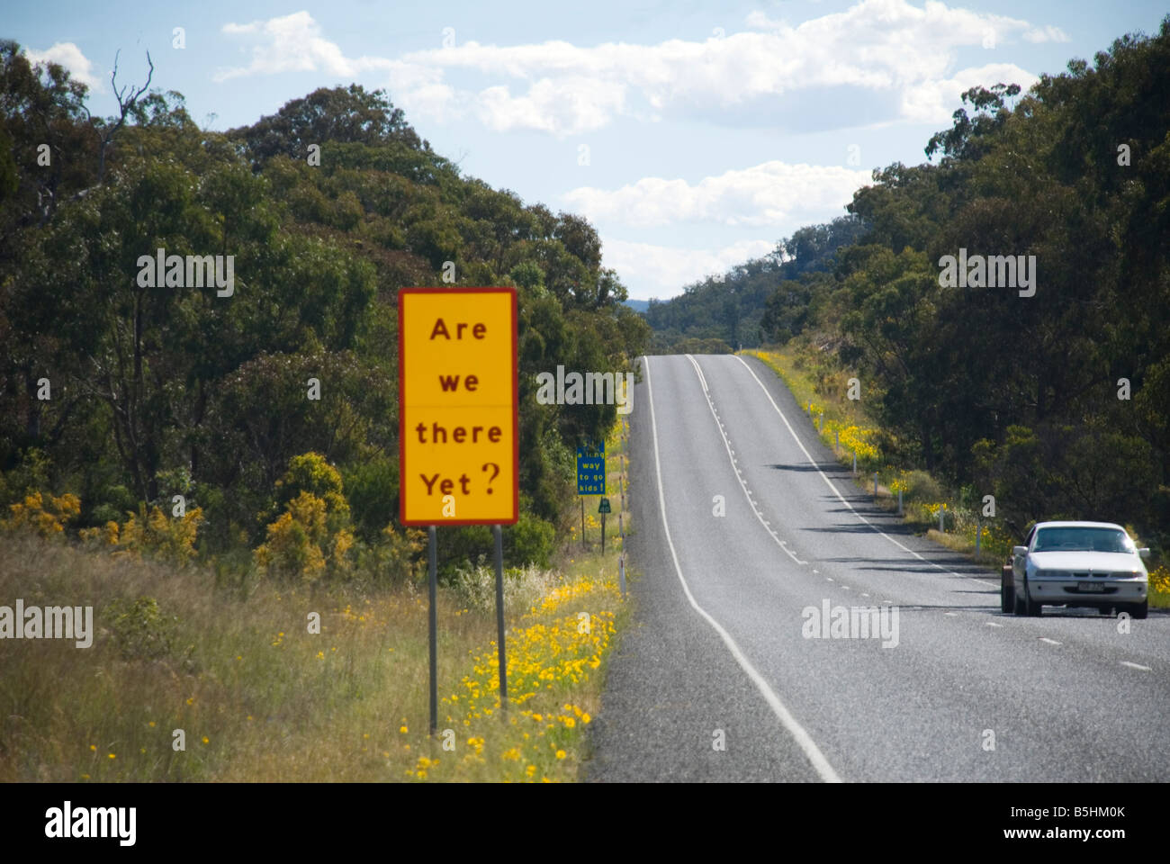 Are we there yet road sign hi-res stock photography and images - Alamy