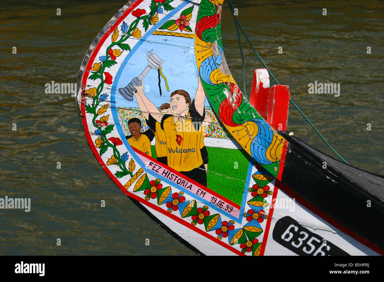 colourful excursion boat in Aveiro, Costa de Prata, Portugal Stock