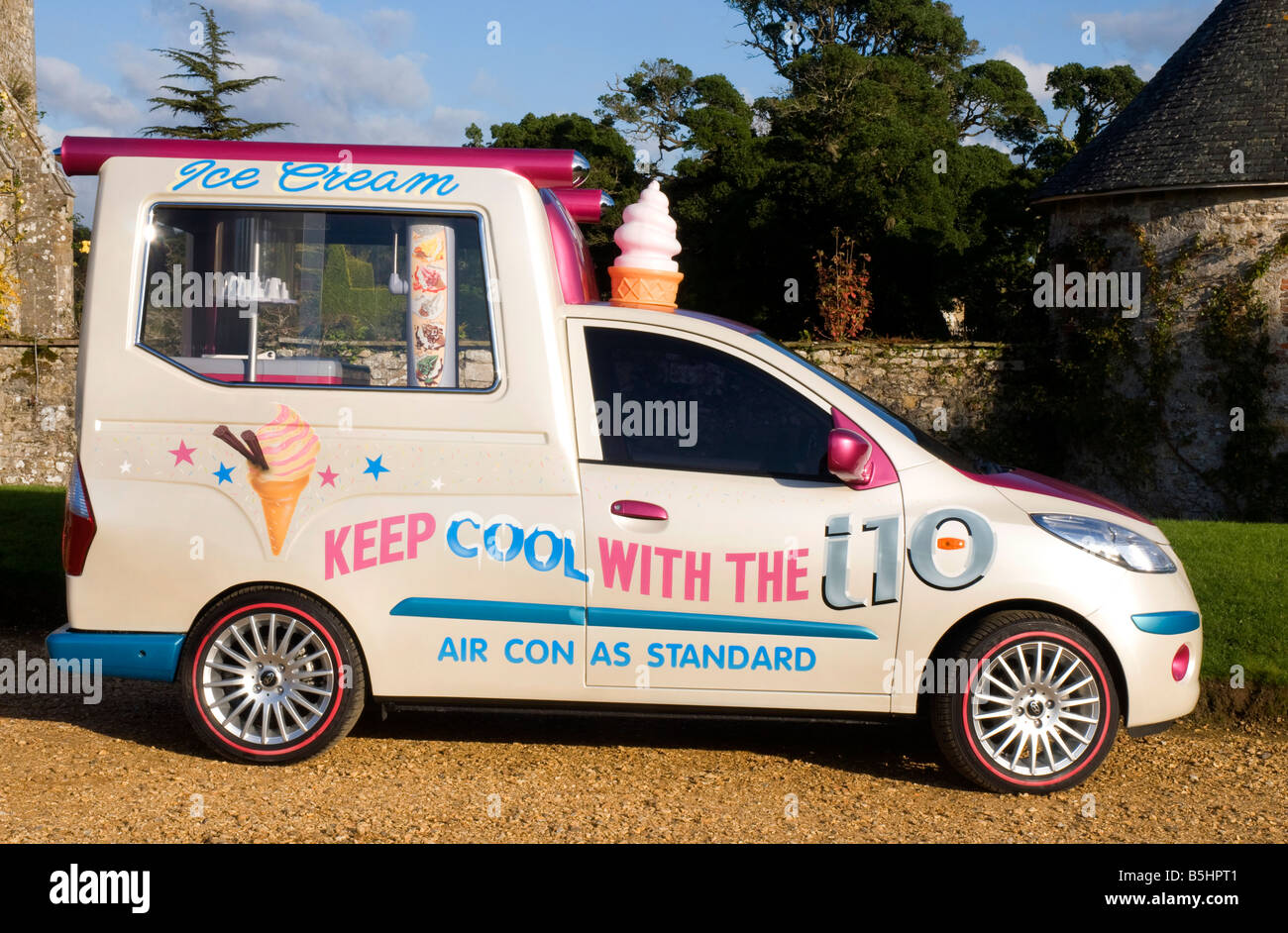 2008 Hyundai i10 ice cream van by designer Andy Saunders Stock Photo