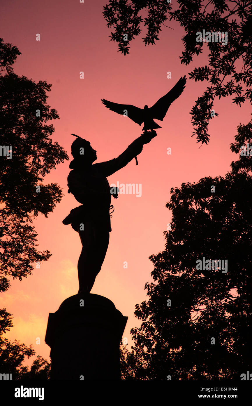 The Falconer statue in Central Park, New York Stock Photo Alamy