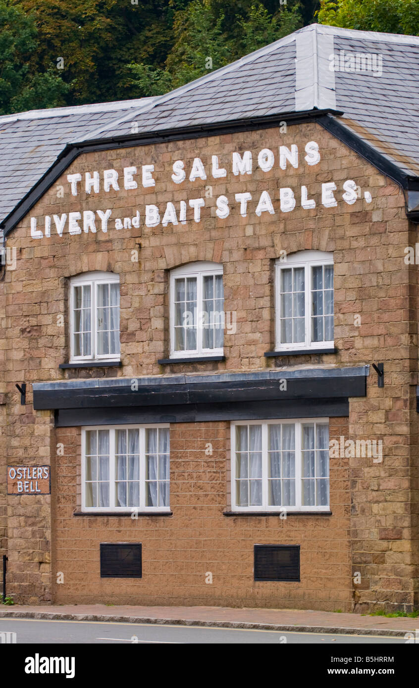 Exterior of Three Salmons Hotel in the rural market town of Usk