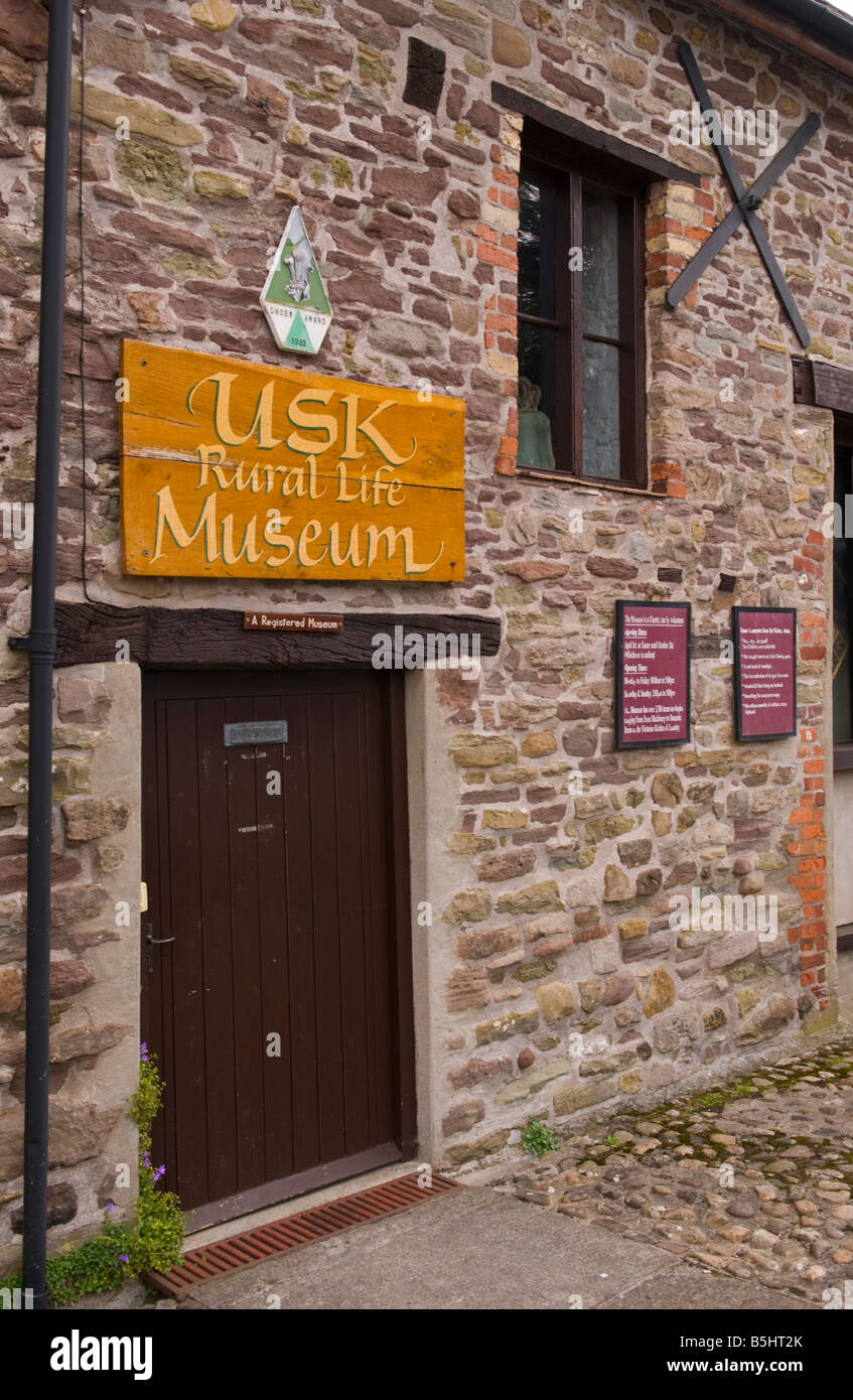 Exterior of Usk Rural Life Museum in the rural market town of Usk Monmouthshire South Wales UK Stock Photo