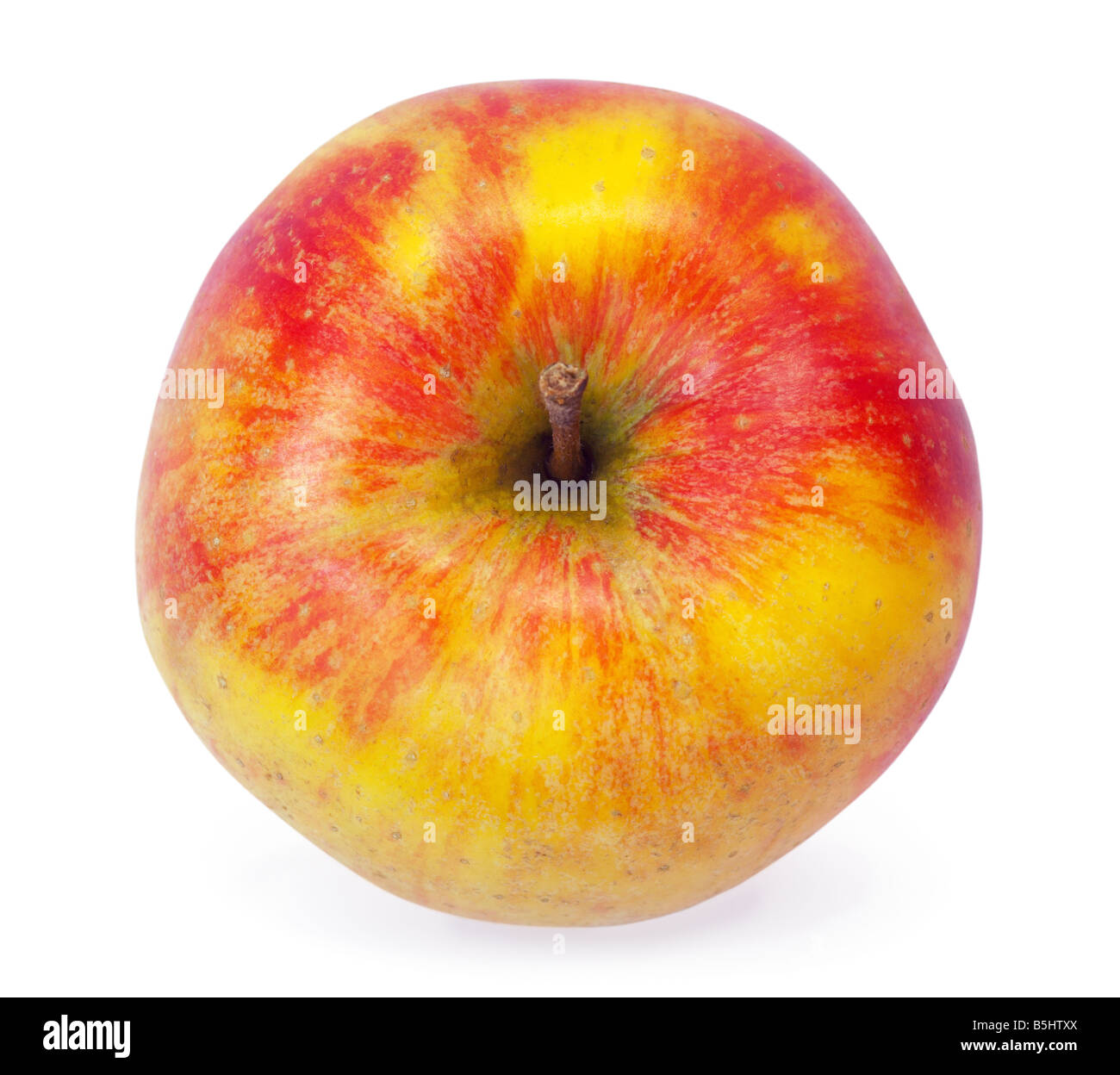 Big redyellow delicious apple isolated on white background Stock Photo