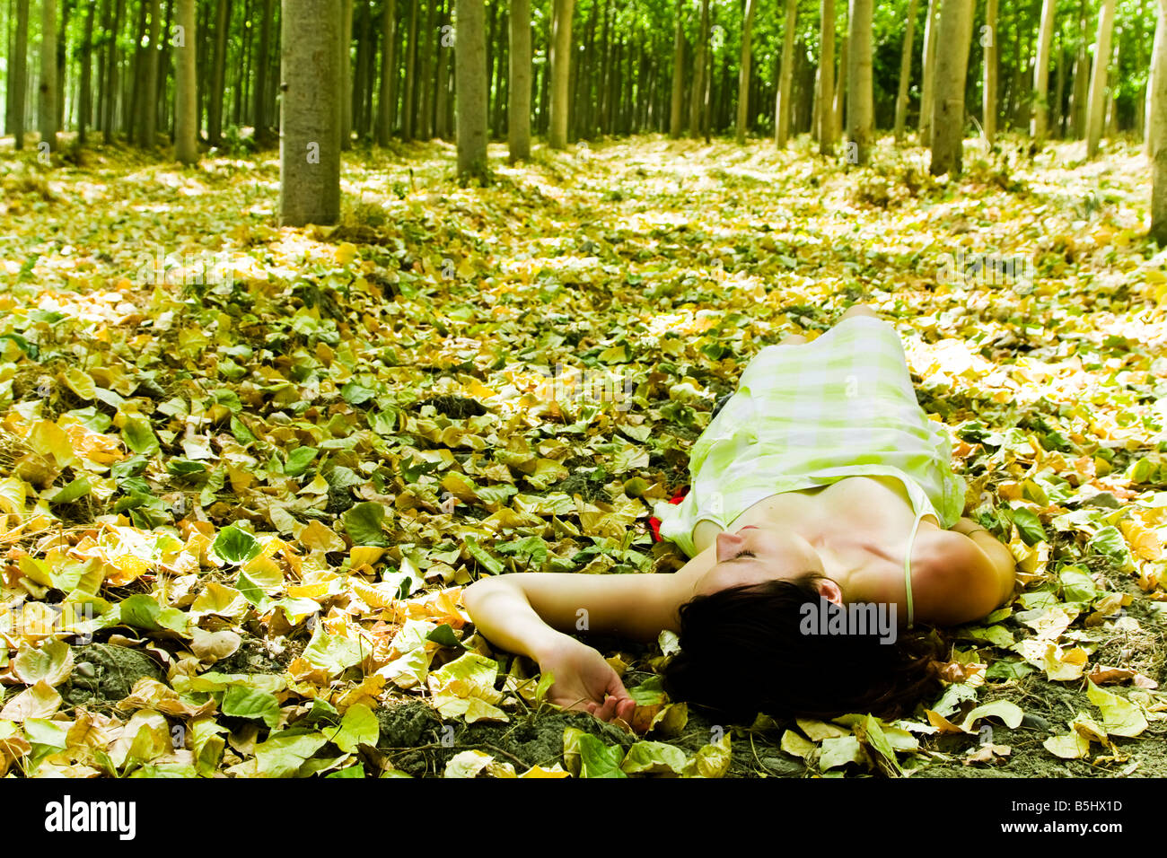 Girl sleeping in woods hires stock photography and images Alamy