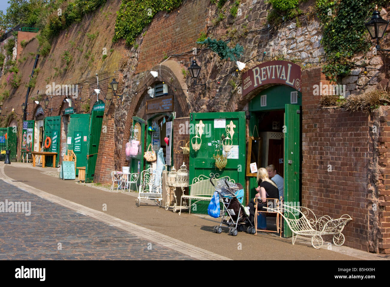 Shops and Cafes Quayside Exeter Devon UK Stock Photo - Alamy