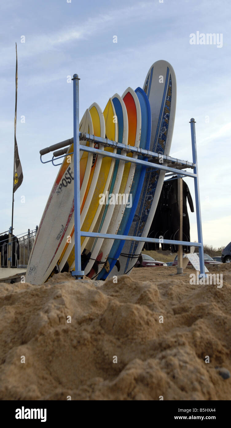 Surfboards for hire, Newquay, Cornwall Stock Photo Alamy