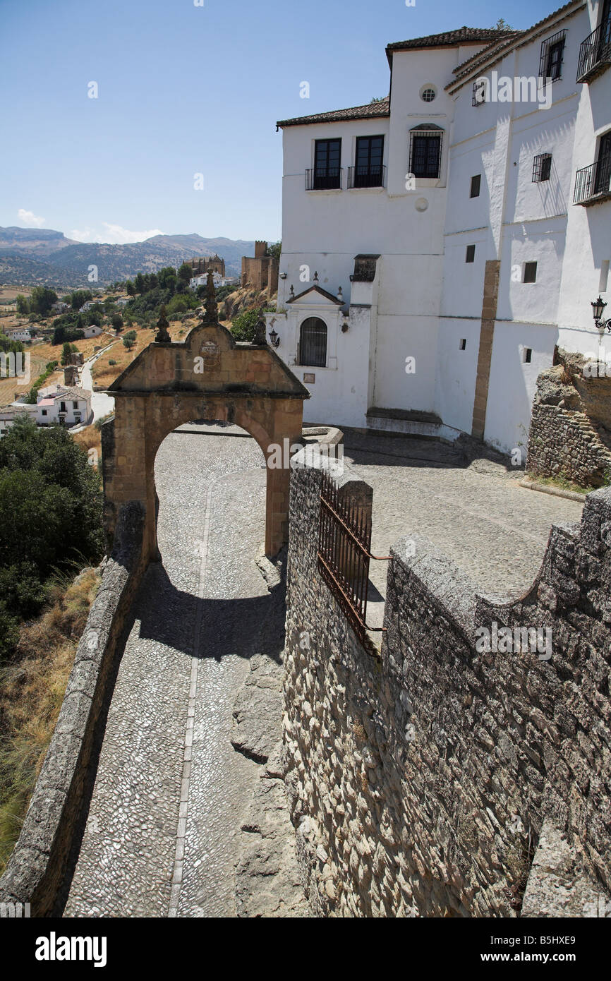 Arch of Felipe V. the old gateway to Ronda Malaga Province Andalucia Spain Stock Photo