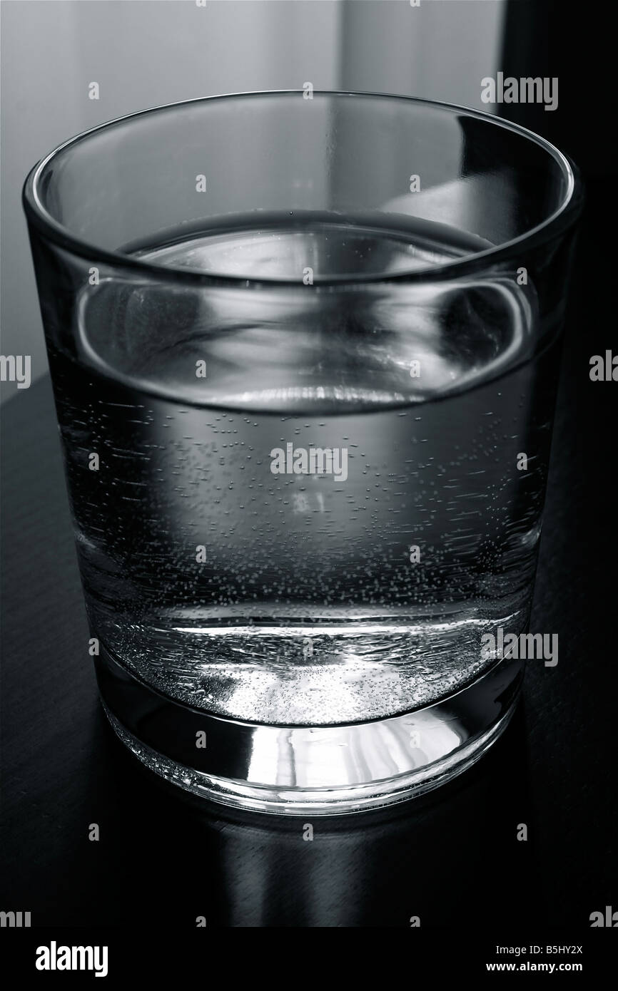 Monochrome photo of a glass of water, Stock Photo