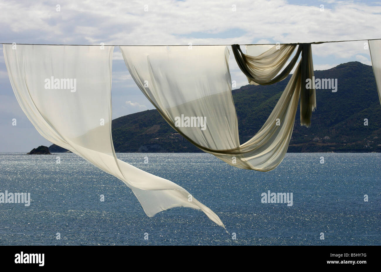 Voile sheets Stock Photo