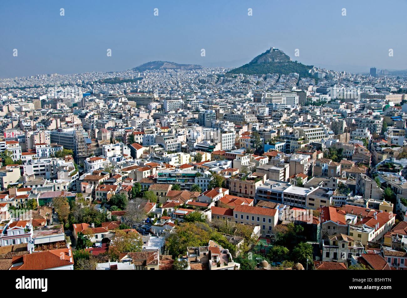 Skyline Athens from the Acropolis  Greece Greek Stock Photo