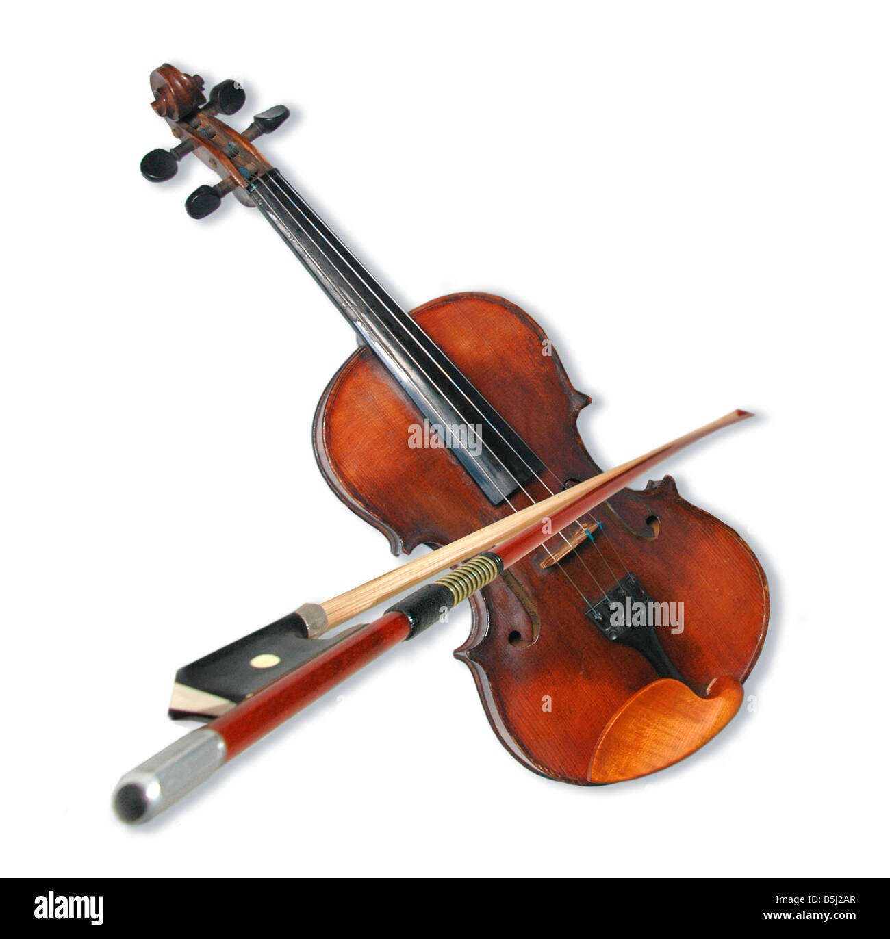 Violin and bow. Stock Photo