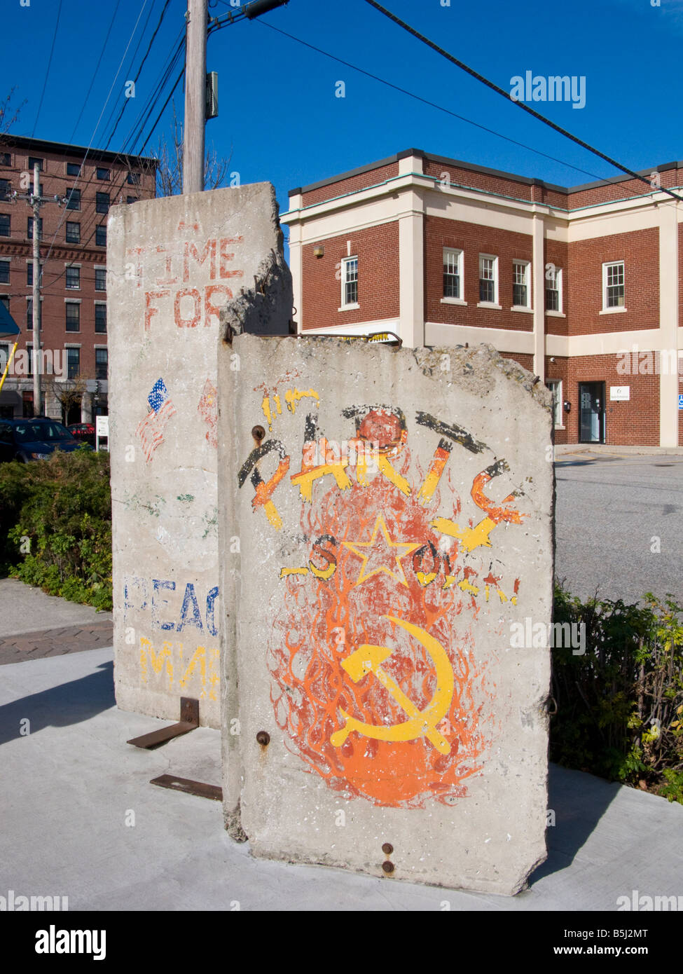 Pieces of the Berlin Wall in Portland Maine Stock Photo Alamy