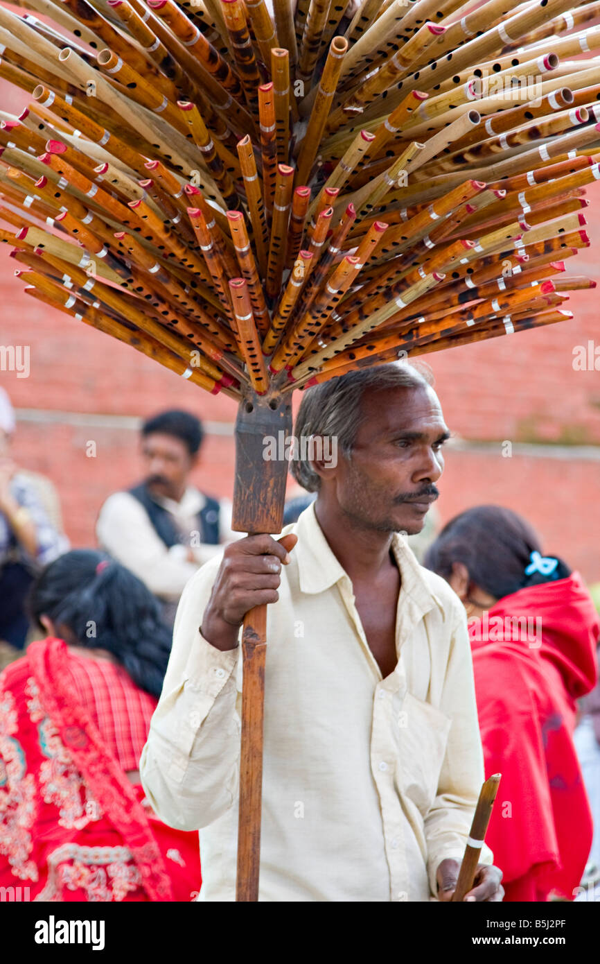 Man selling flutes at Durbar Square, Kathmandu, Nepal Stock Photo Alamy