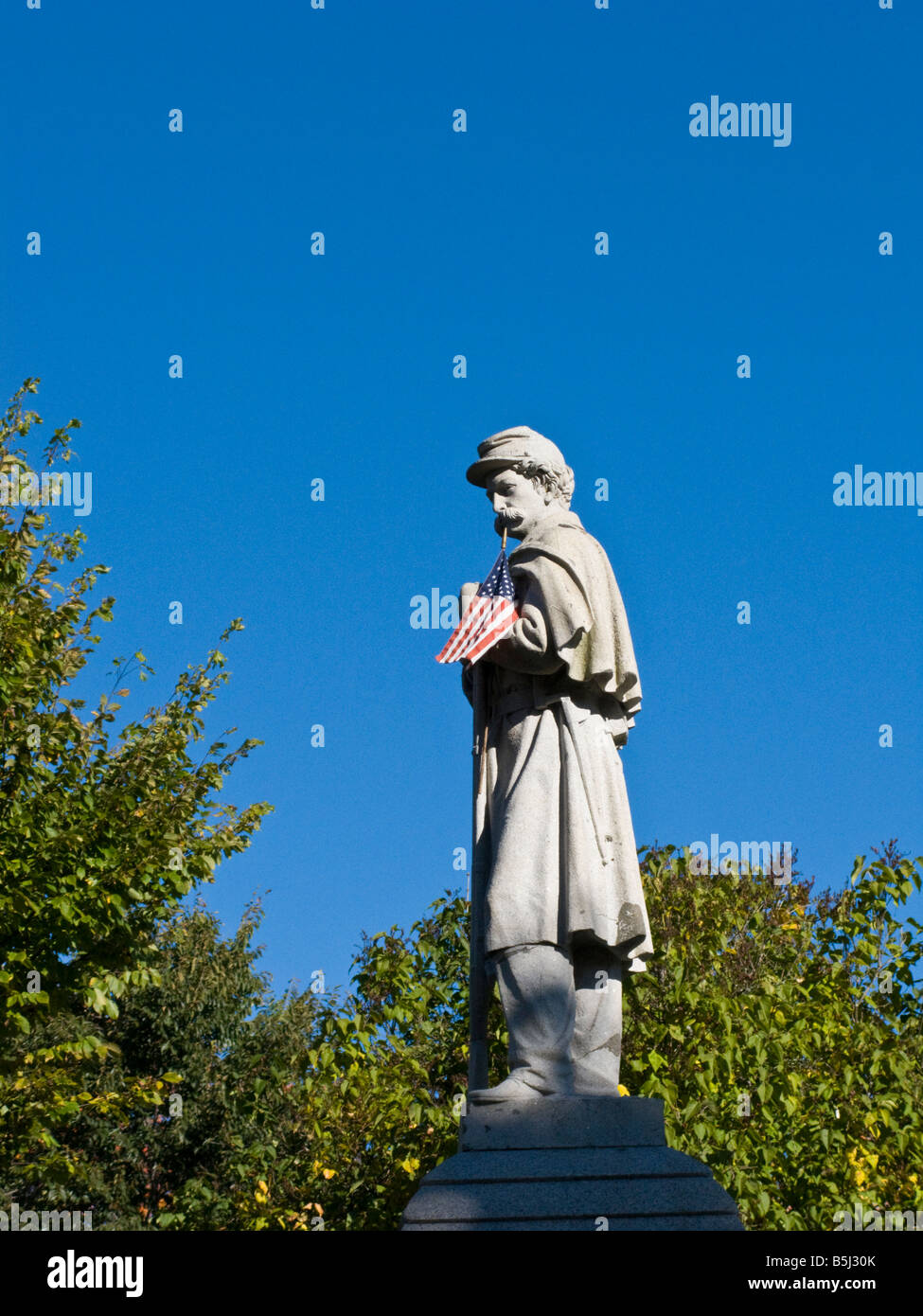 A Civil War or Great Rebellion Monument in Camden Maine United States Stock Photo