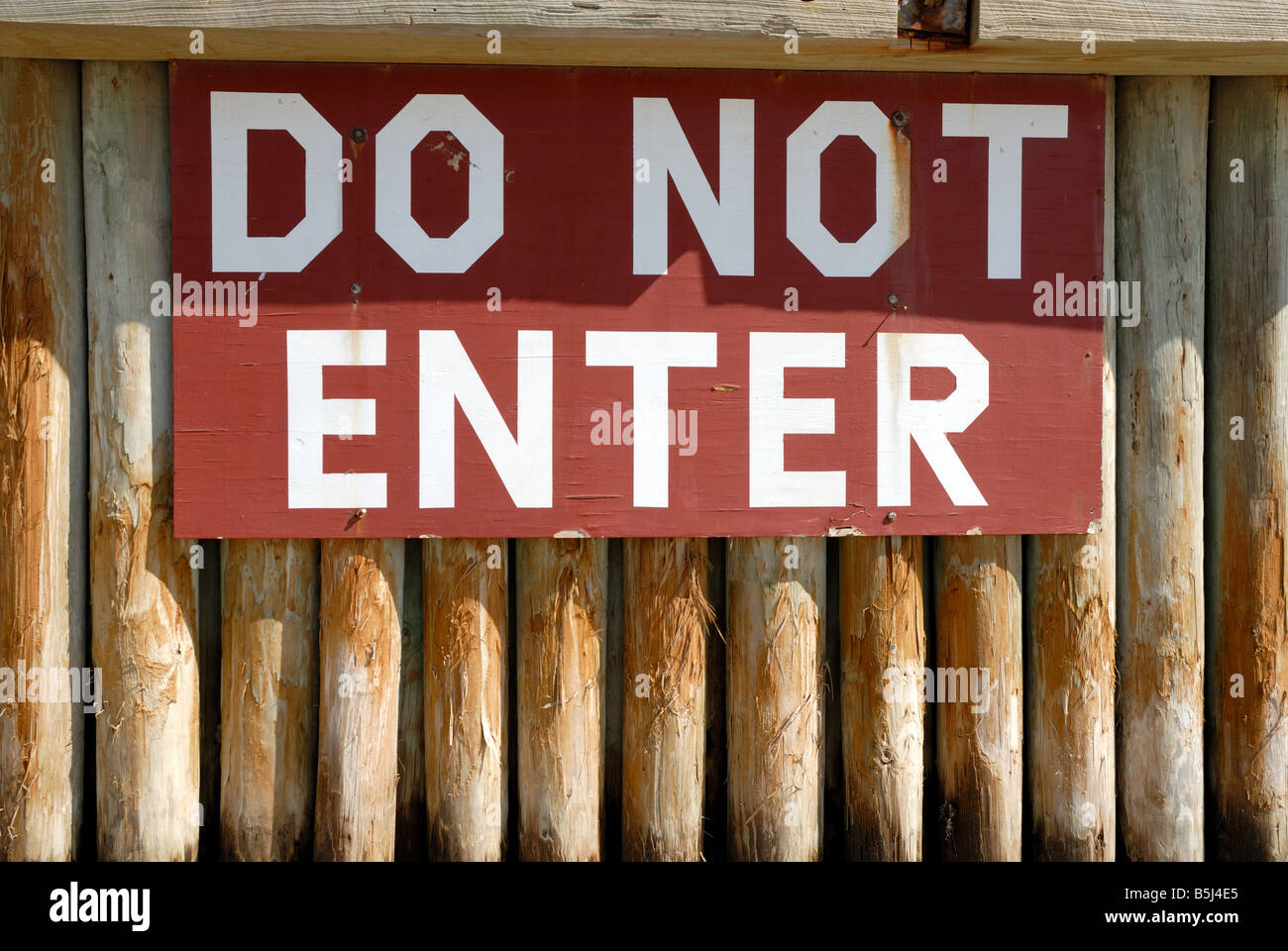 Do Not Enter sign on the wooden wall Stock Photo