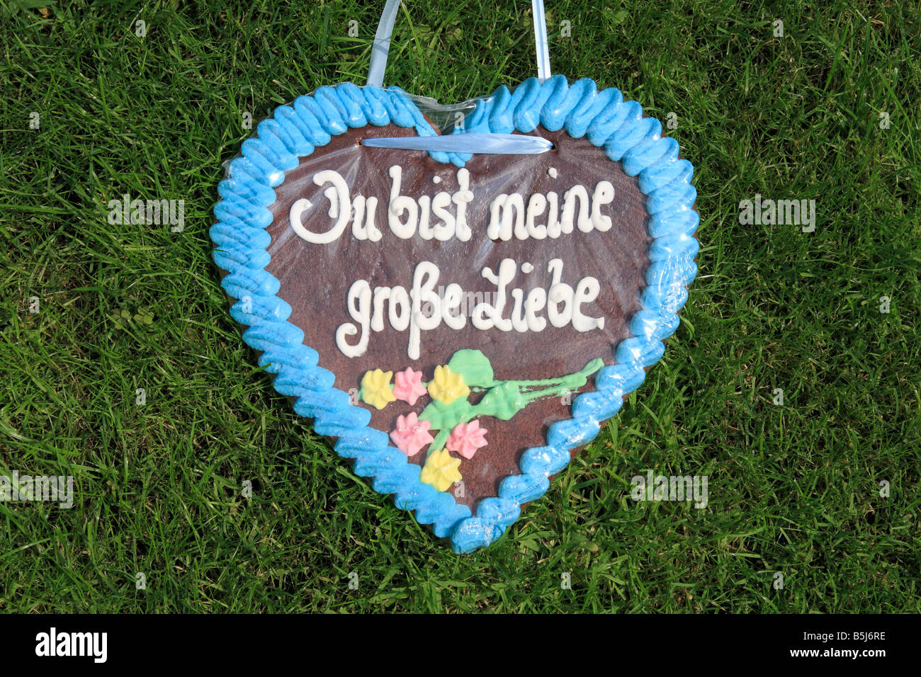 heart of gingerbread with the inscription you are my great love Stock Photo