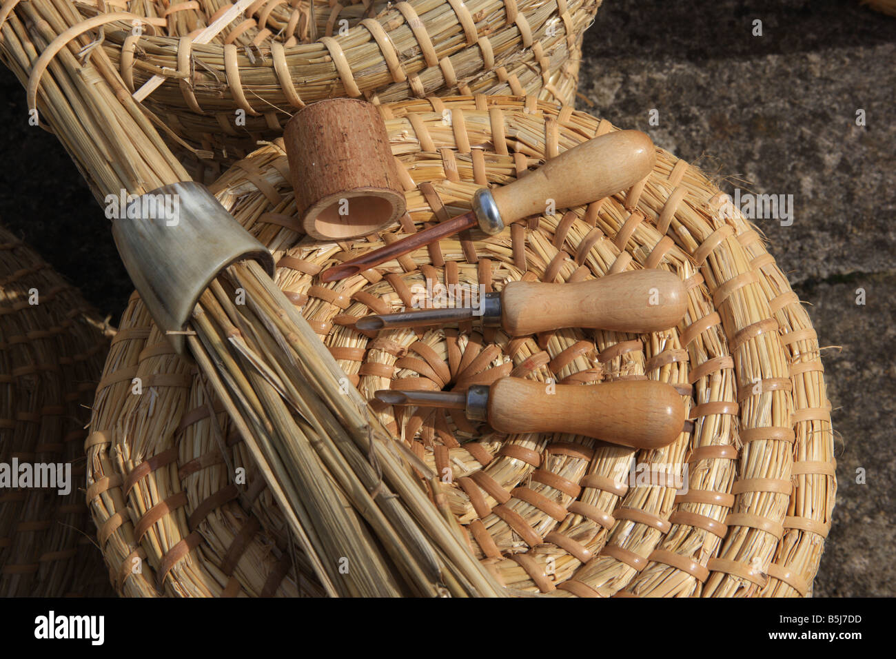 The tools used to make Bee Skeps Stock Photo - Alamy