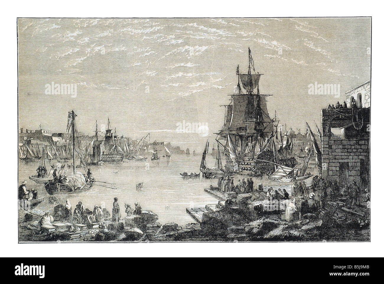 Malta from a painting by J R Carmichael March 29 1856 The Illustrated London News Stock Photo