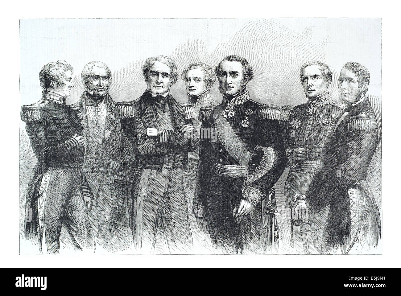 Allied naval commanders in the Baltic and black seas Napier Lyons Dundas Hamelin Bruat April 5 1856 The Illustrated London News Stock Photo