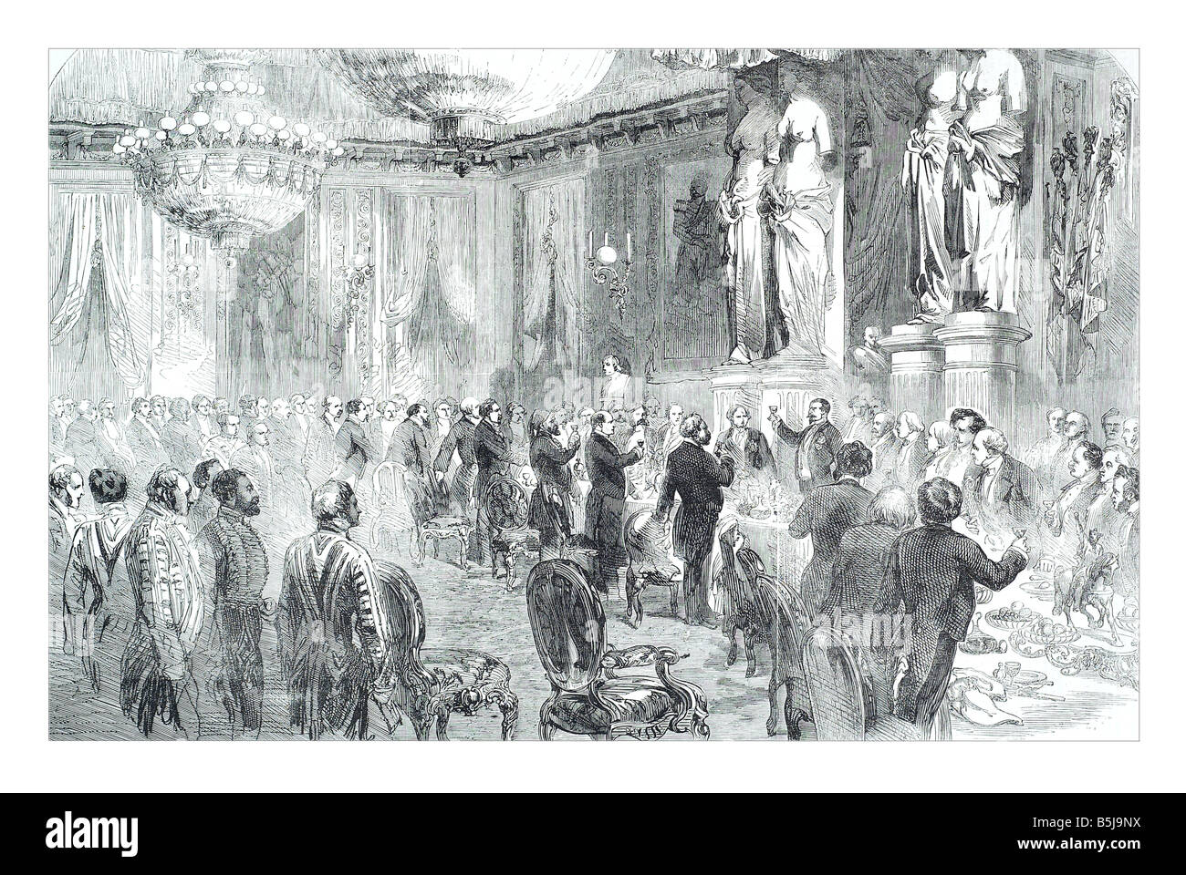 State banquet given by the emperor of the French to the peace plenipotentiaries at the Tuileries May 3 1856 The Illustrated Lond Stock Photo