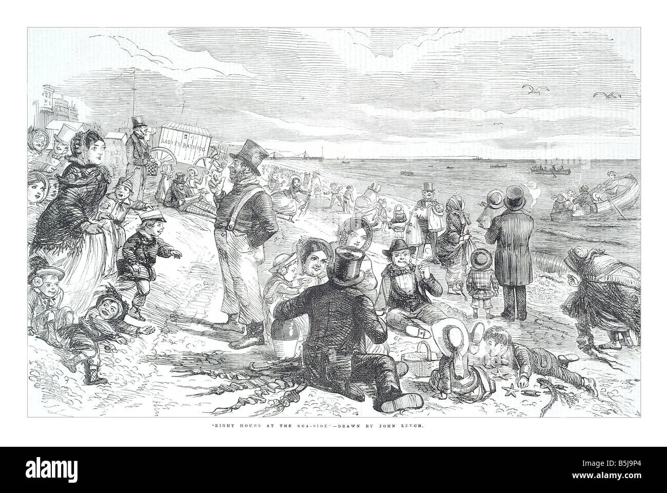 Eight hours by the sea side drawn by john leach May 10 1856 The Illustrated London News Page 505 Stock Photo
