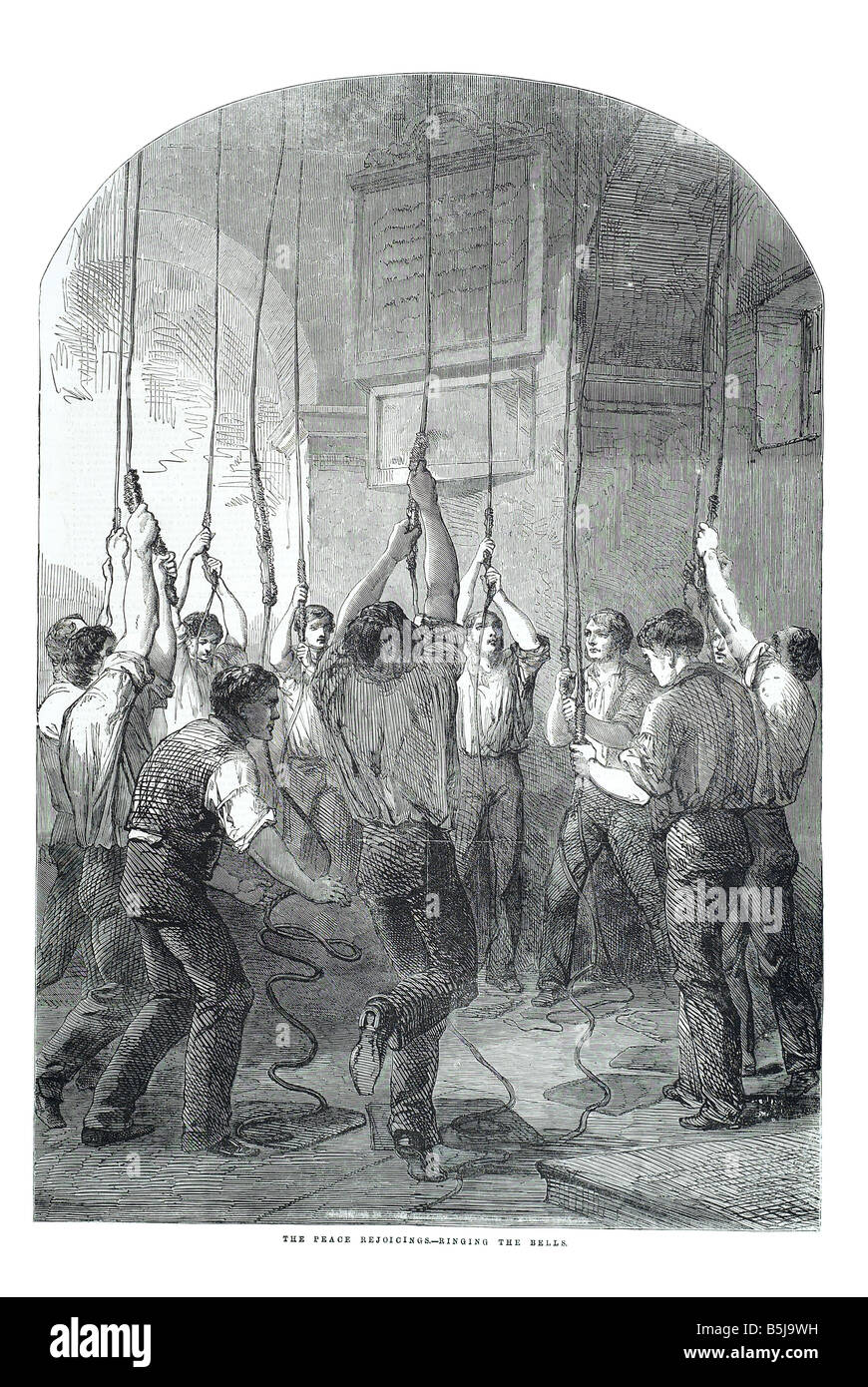 The peace rejoicings ringing the bells May 31 1856 The Illustrated London News Page 600 Stock Photo