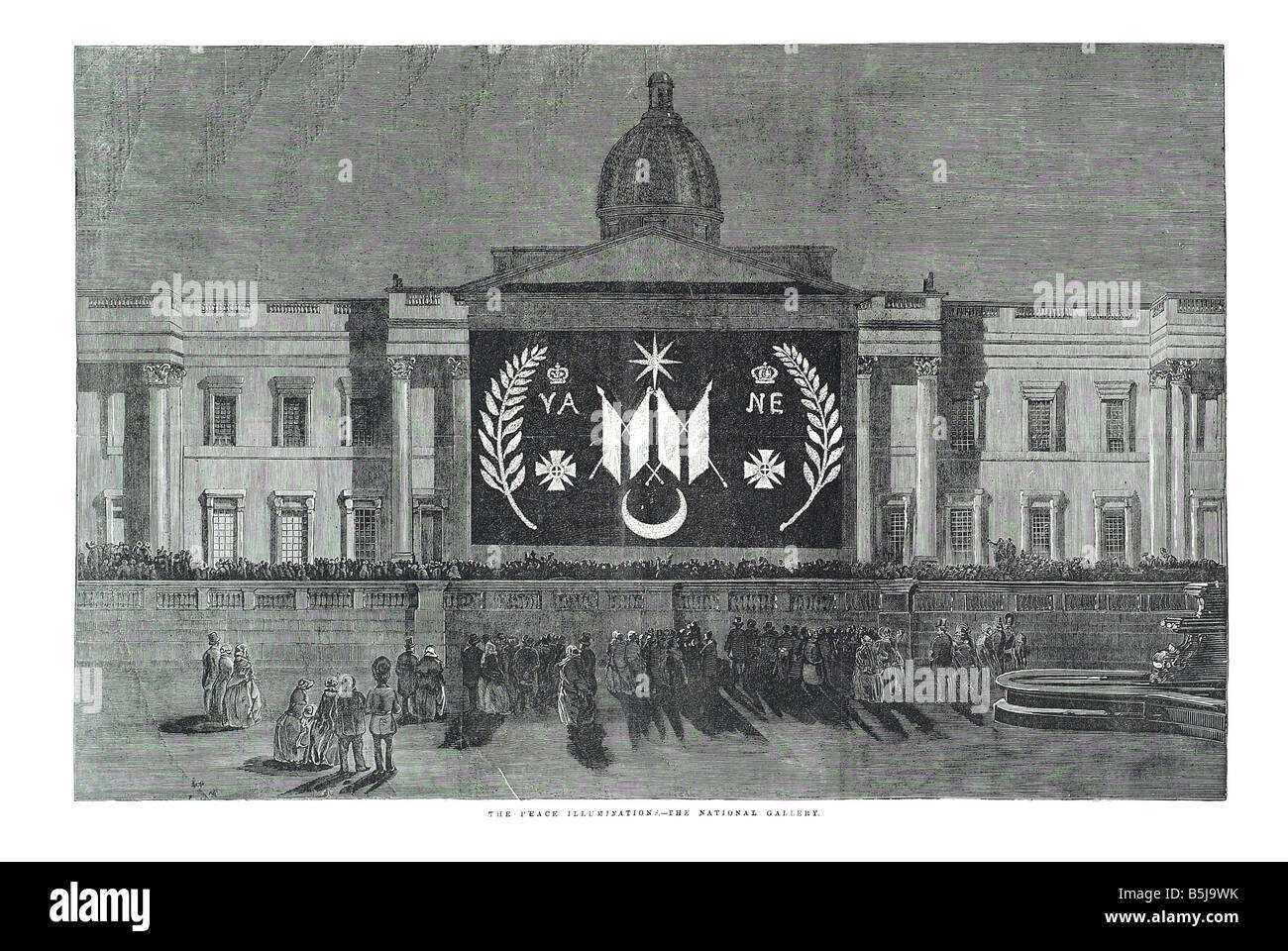 The peace illuminations the national gallery May 31 1856 The Illustrated London News Page 608 Stock Photo