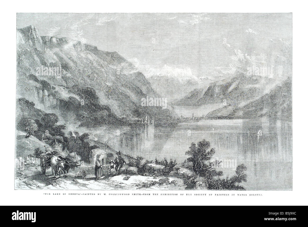 The lake Geneva painted by W Collingwood smith from the exhibition of the society of painters in water colour June 28 1856 The I Stock Photo