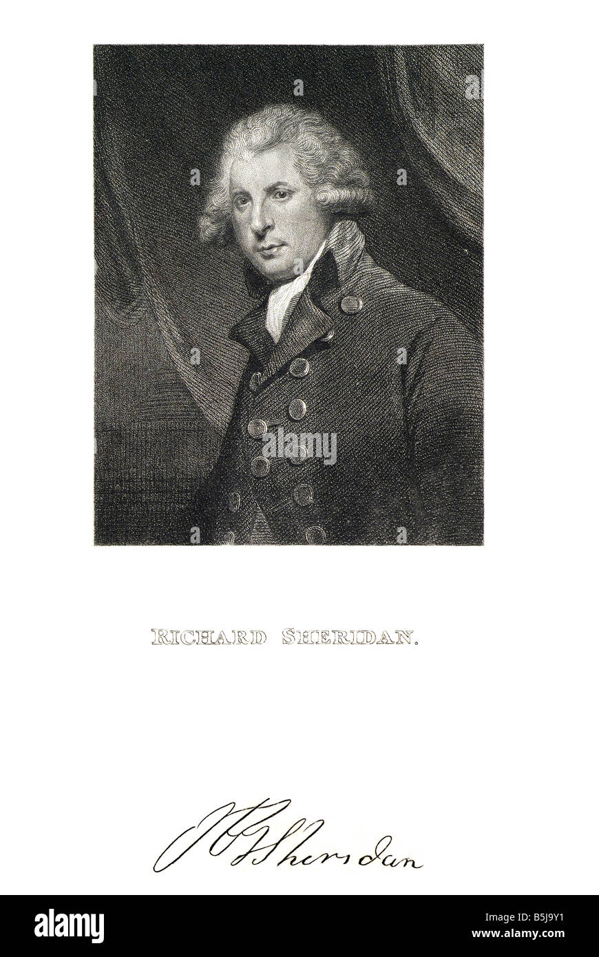 Richard Brinsley Sheridan (30 October 1751 – 7 July 1816) was an Irish playwright and Whig statesman. Stock Photo
