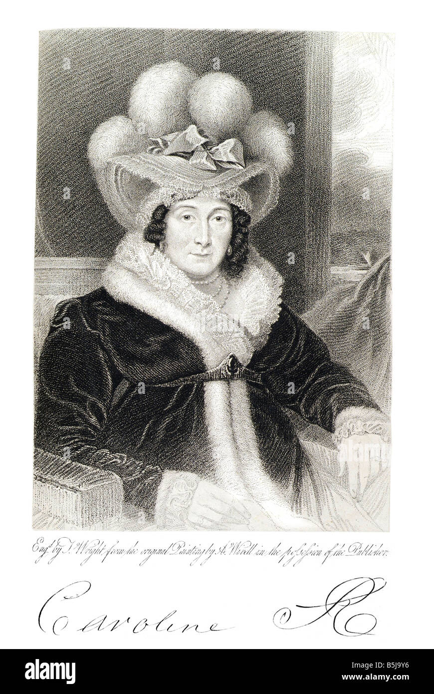 Caroline of Brunswick-Wolfenbüttel (Caroline Amelia Elizabeth; later Queen Caroline; 17 May 1768 – 7 August 1821) was the wife o Stock Photo