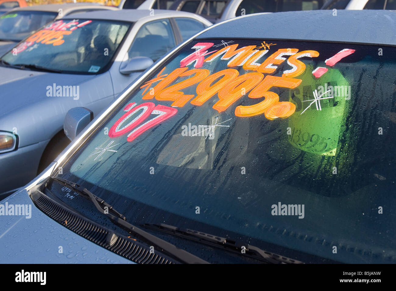 Vehicles for sale at a used car lot Stock Photo Alamy