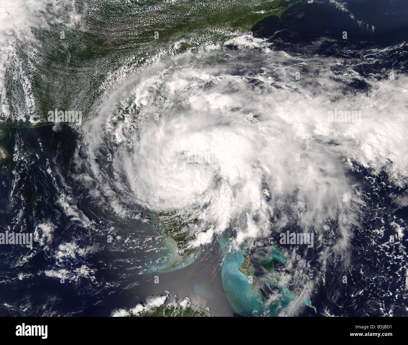 August 20, 2008 - Tropical Storm Fay over Florida at 18:35 UTC. Stock Photo