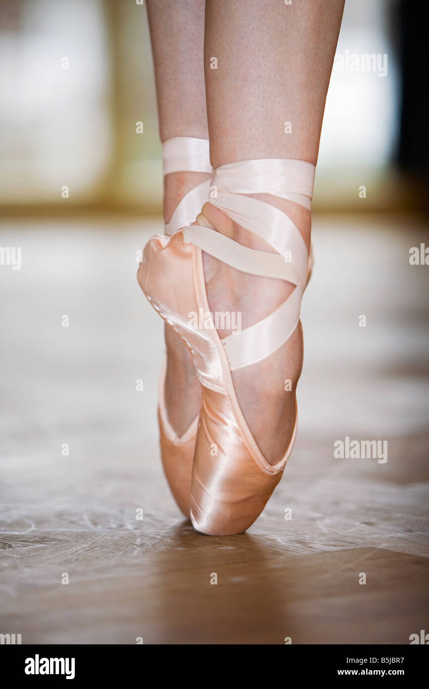 ballet dancer on tiptoes Stock Photo 