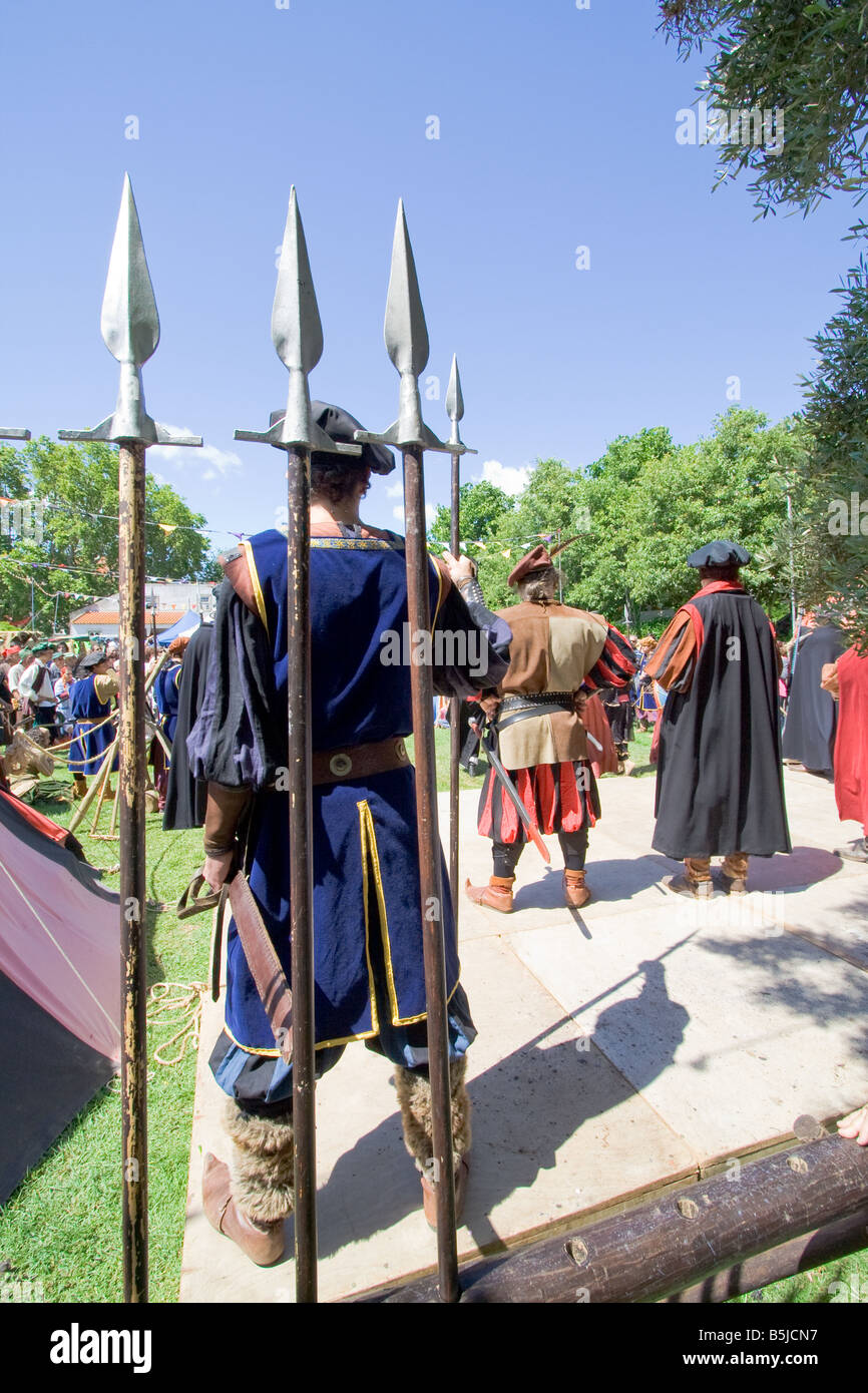 Re-enactment of a Renaissance Fair (Feira dos Descobrimentos) in Quinta da Atalaia, Seixal, Portugal. Stock Photo