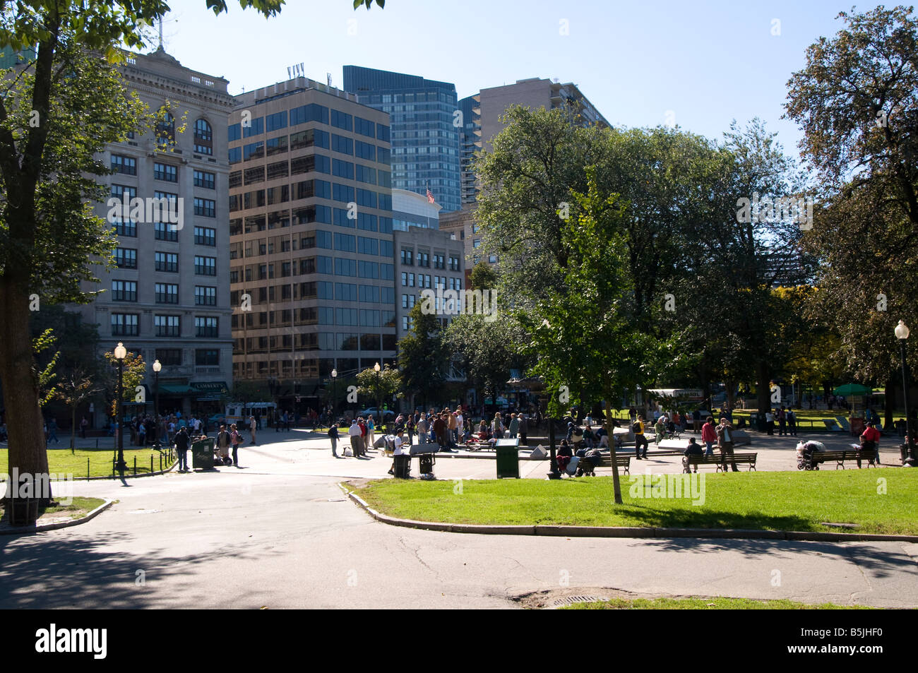 A sunny Saturday at the park - Boston Common, Boston USA Stock Photo