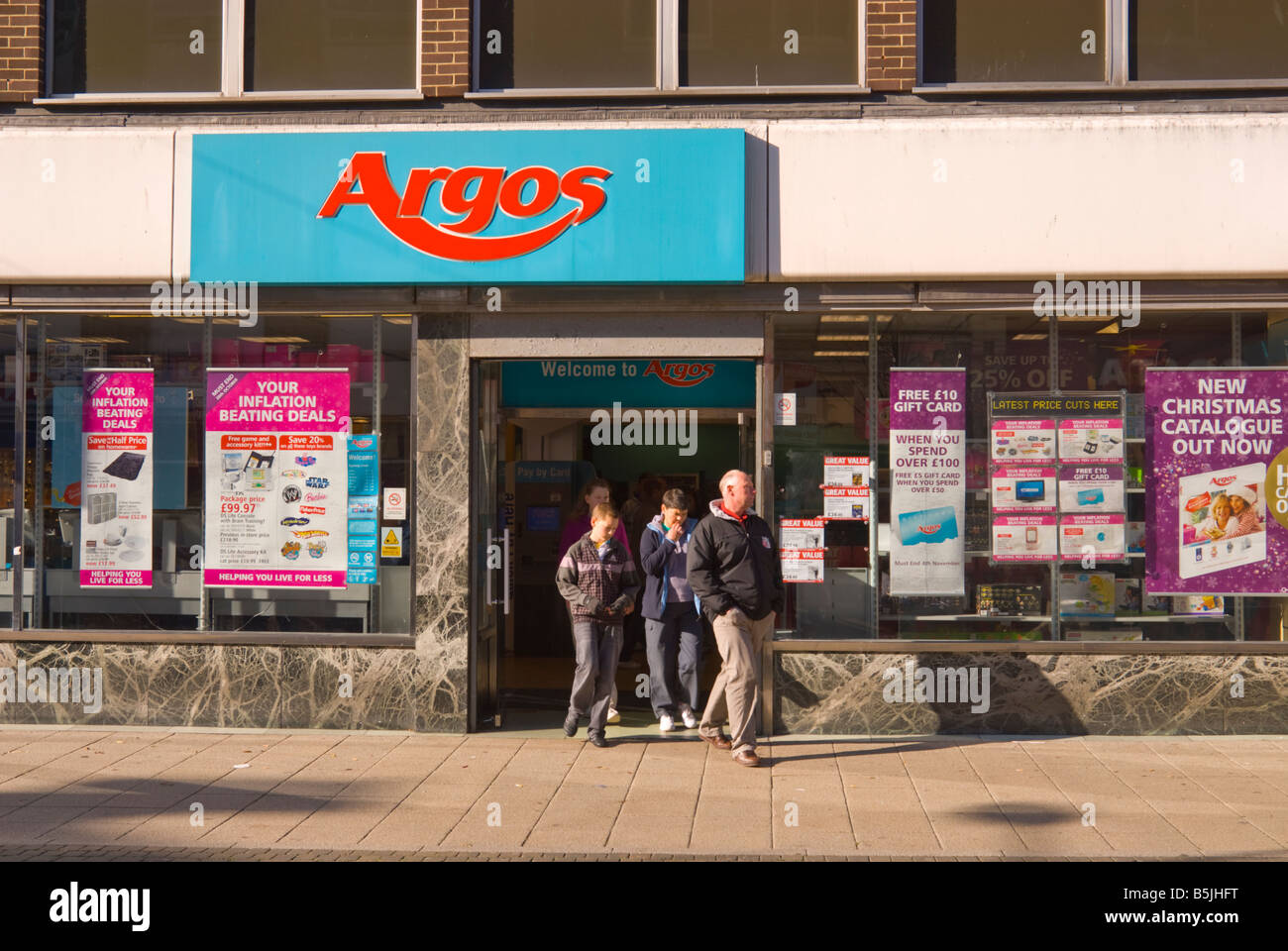 Argos store in Lowestof Suffolk Uk with customers coming out of shop
