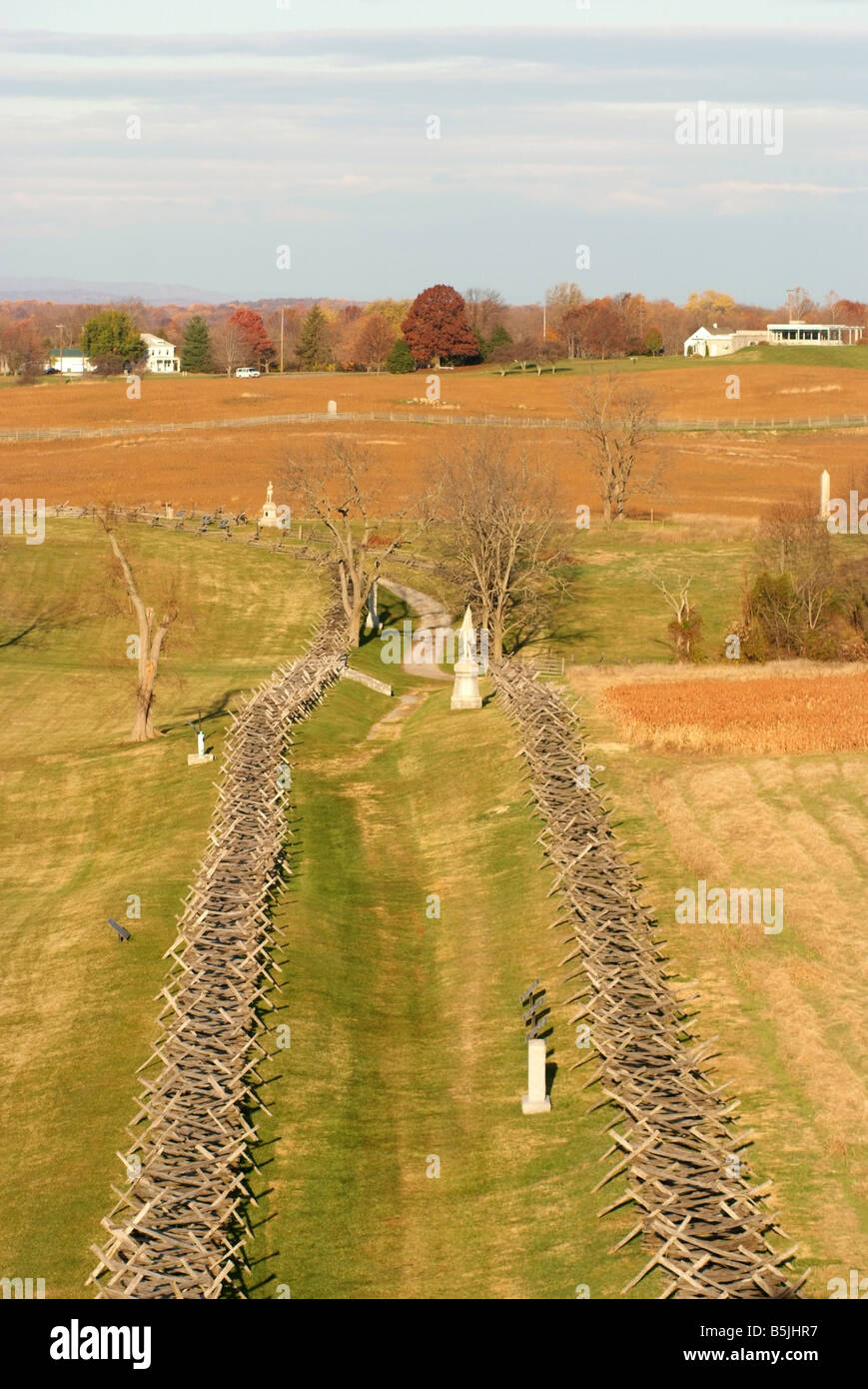Antietam National Battlefield National historic Park Washington County Maryland Bloody Lane Stock Photo