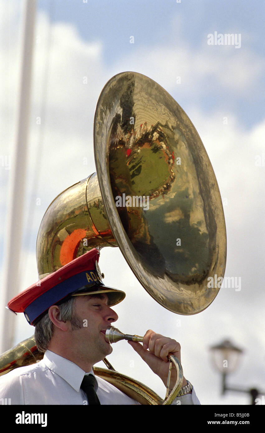 Sousaphone player in marching jazz hires stock photography and images