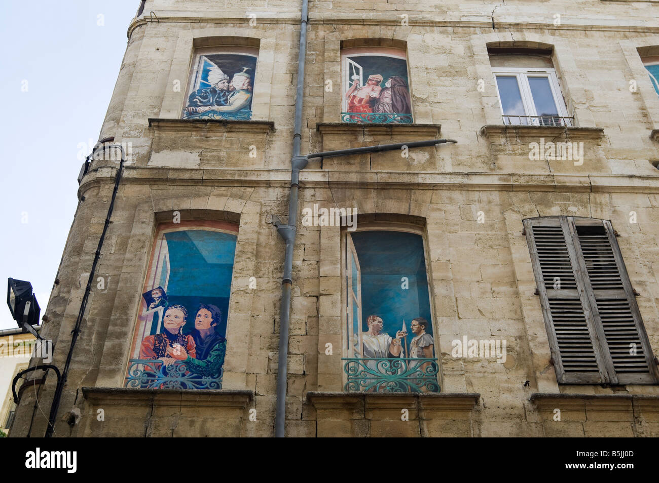 Wall art murals in the centre of Avignon Vaucluse Provence France Stock