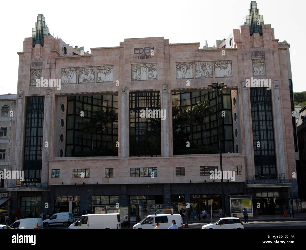 Vip Eden Lisboa Hotel, a former Art Nouveau theatre, Praca Dos Restauradores, Lisbon, Portugal Stock Photo