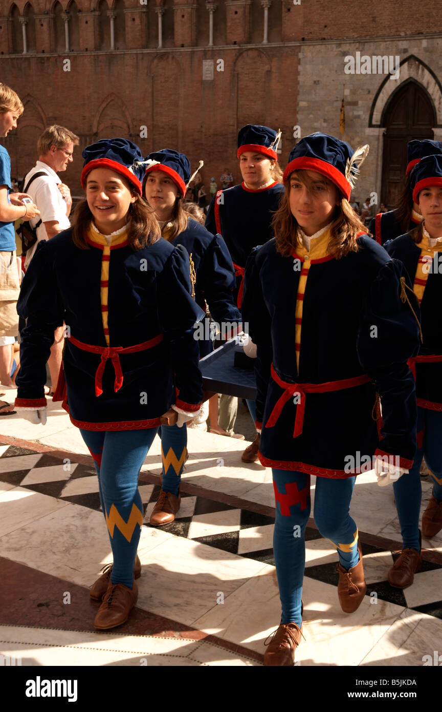 The 'Votiva' candle procession, The Palio, Siena, Italy Stock Photo