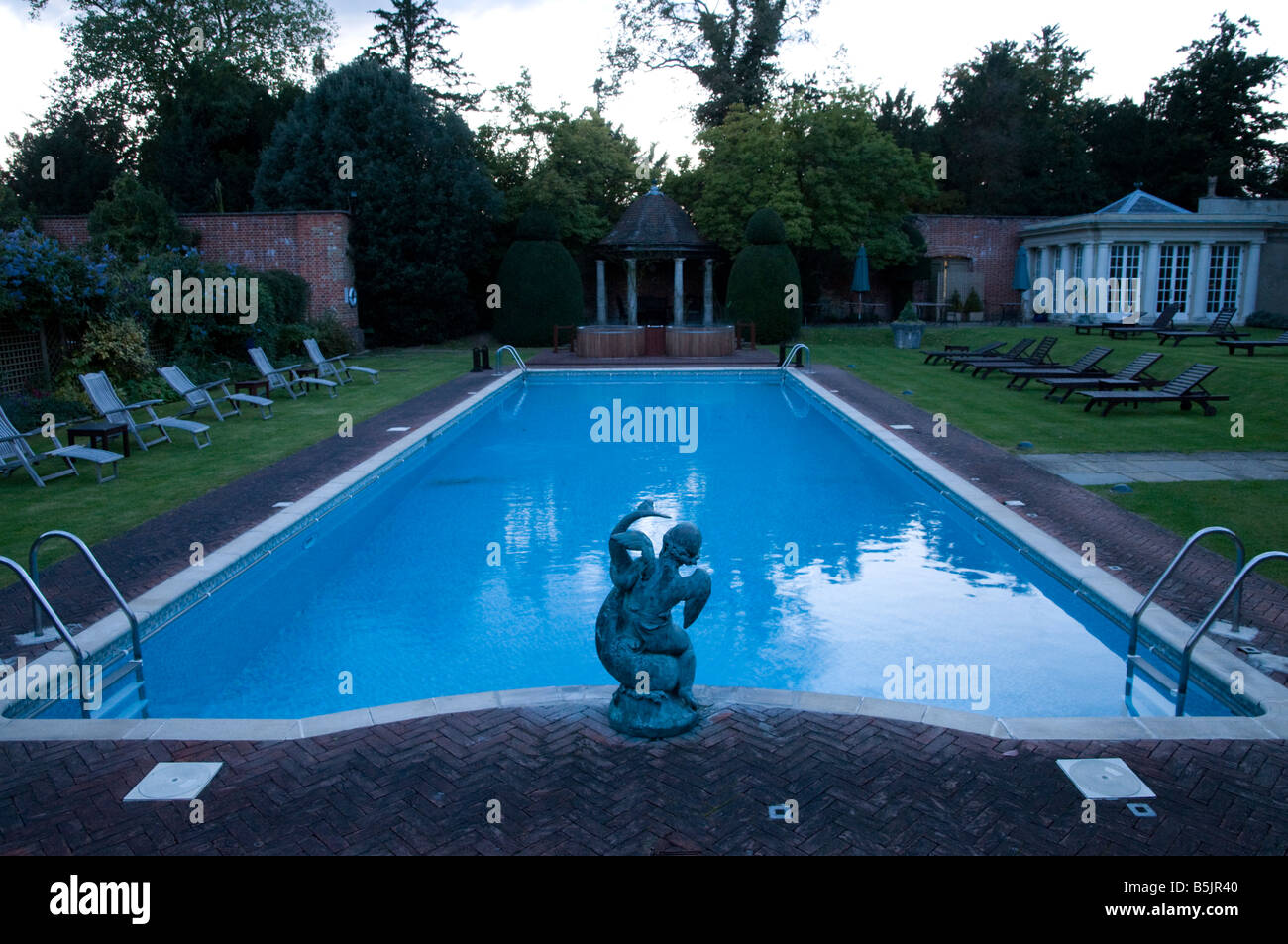 The swimming pool at Cliveden House where the Profumo affair took place, England UK Stock Photo