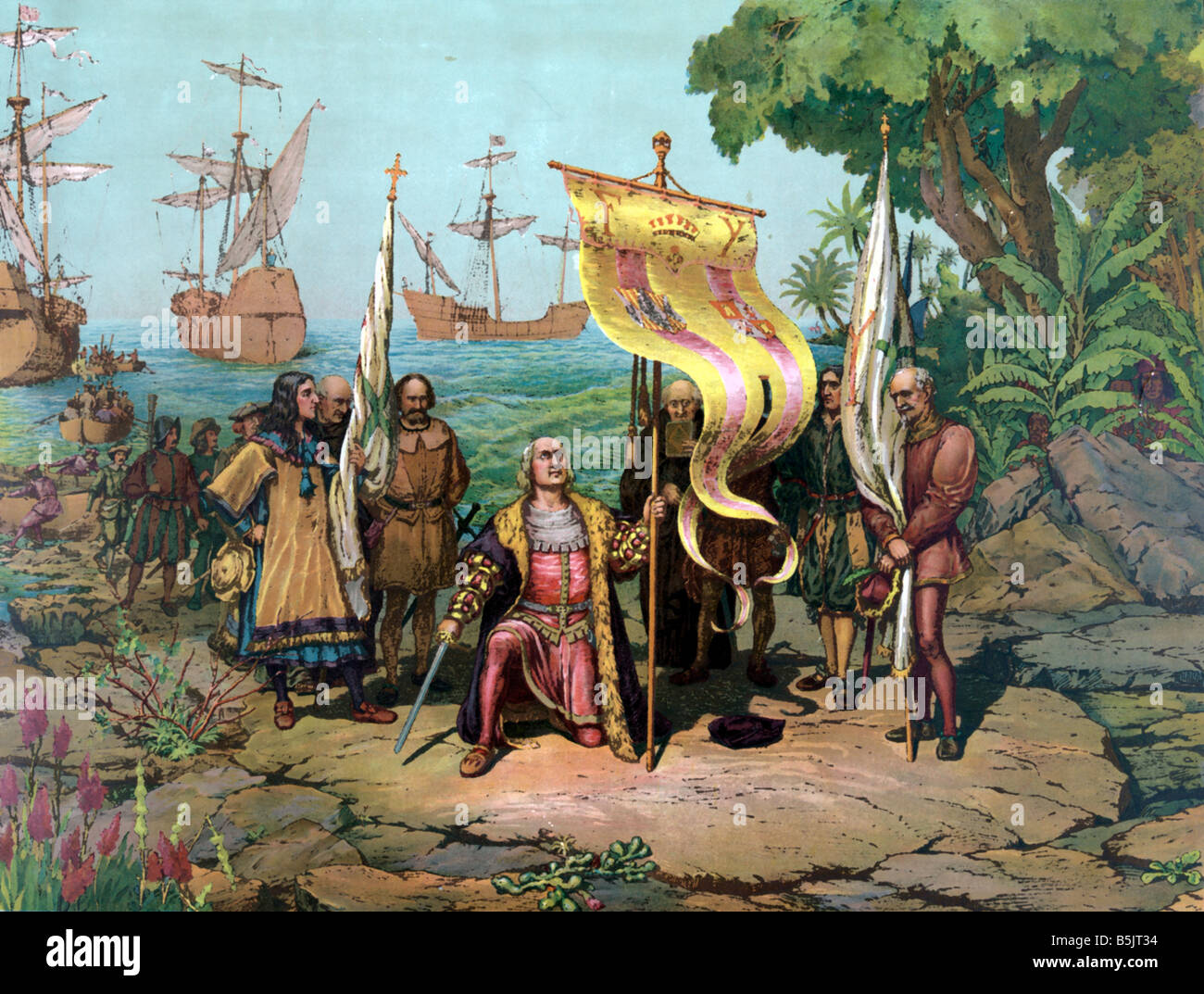 Spanish colonization of the Americas Stock Photo