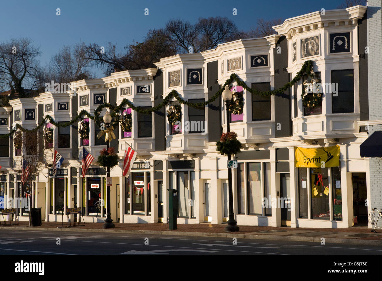 Houses and stores Washington DC, USA Stock Photo Alamy