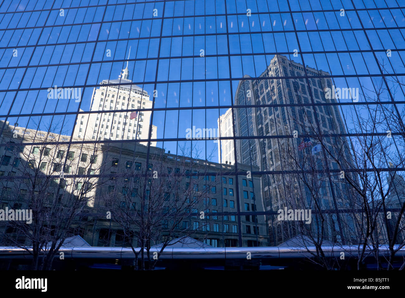 Boston building reflection freedom trail Stock Photo