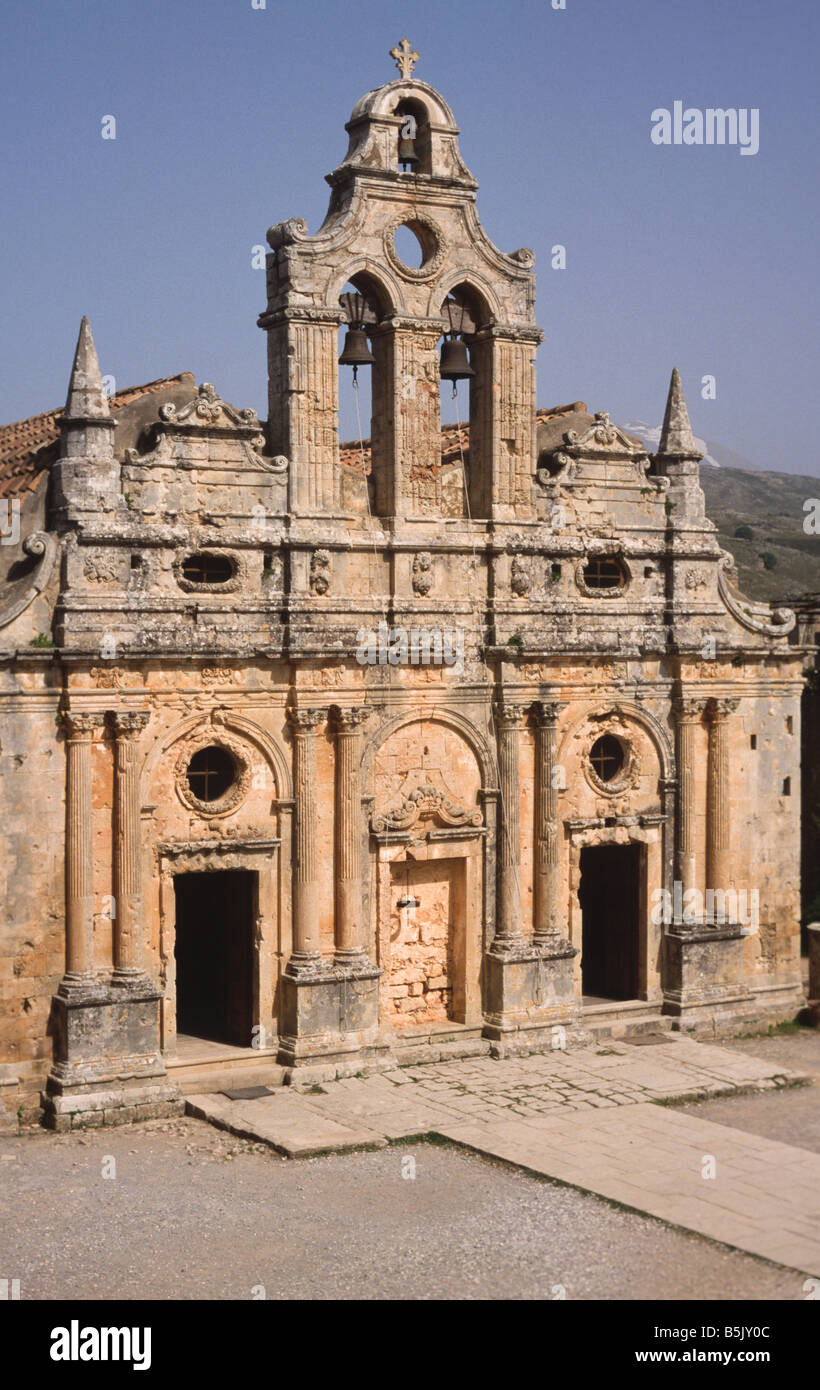 church of the monastery Arkadi province Rethimnon Crete Greece Stock Photo