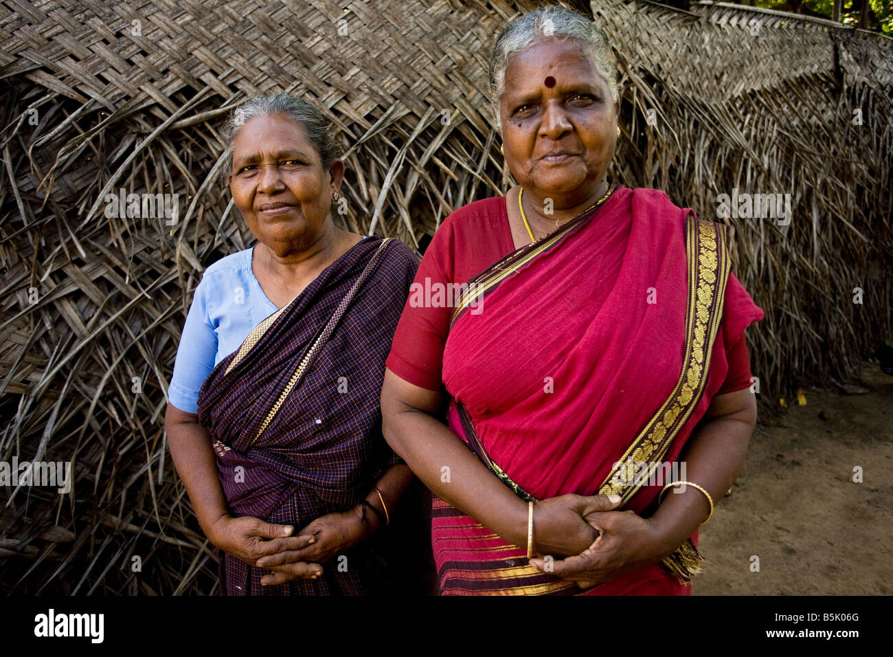 Elderly Women from post-tsunami Self Help group at Palpanacherry Nagapattinam Tamil Nadu Stock Photo