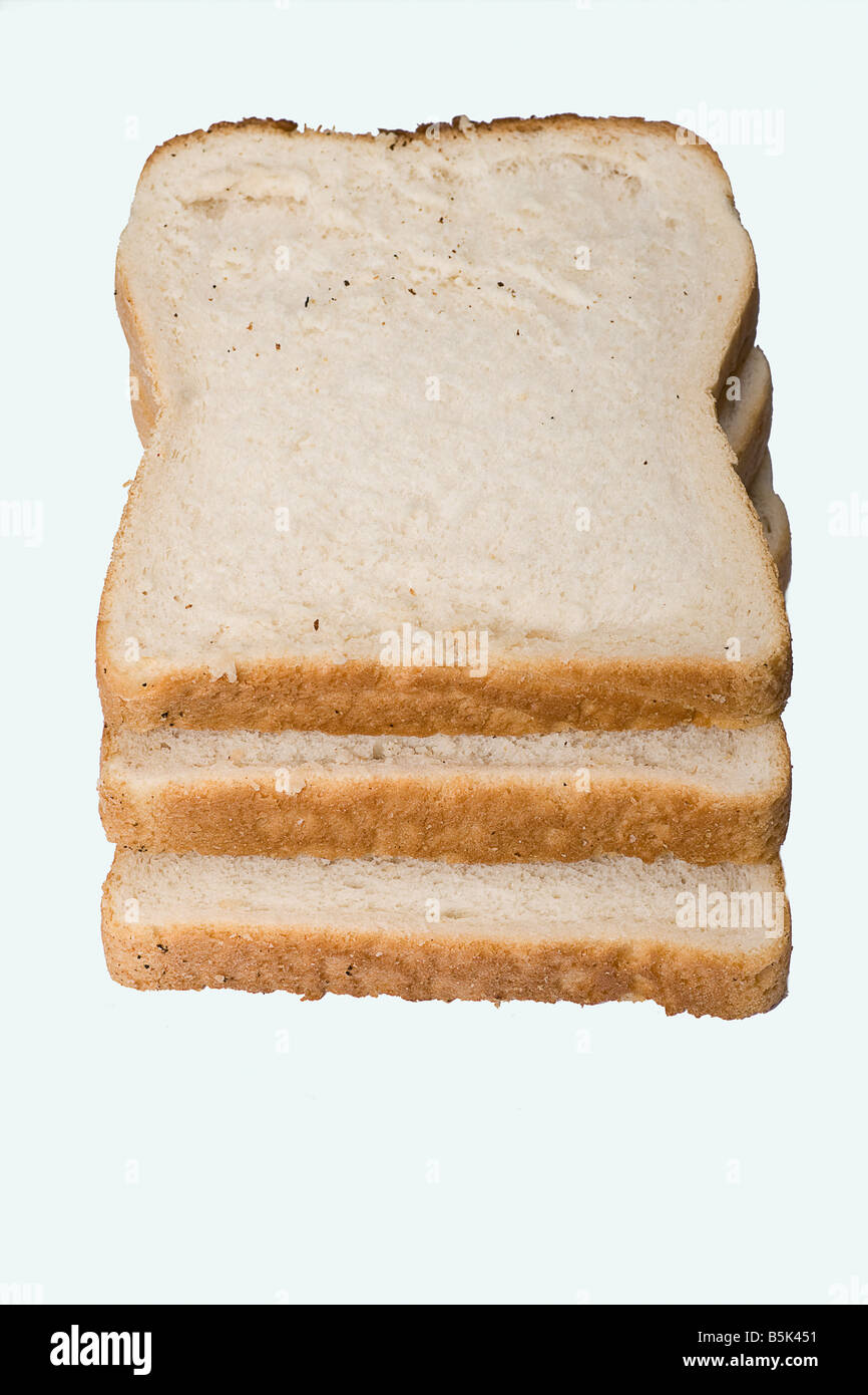 three slices of thick white bread Stock Photo Alamy
