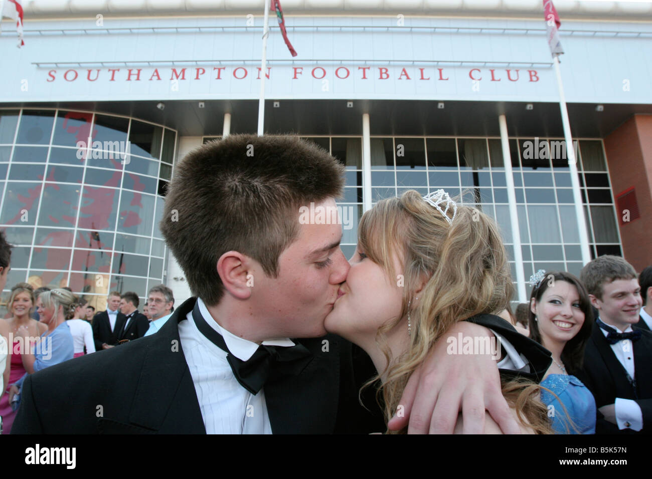 Teenagers at their School Prom at Southampton Football Club, England Stock Photo